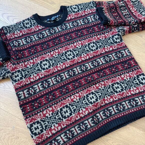 Club Monaco Fair Isle Knit Nordic Wool Sweater - Size XL - Vintage - EUC - Picture 3 of 6